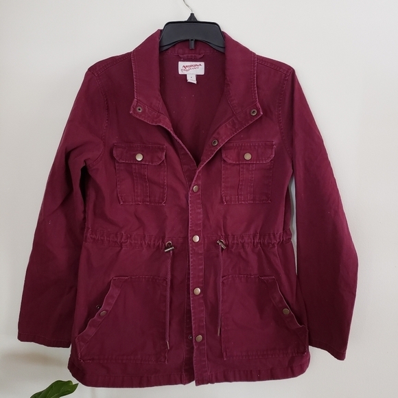 Arizona twill anorak jacket in maroon. Sz M - Picture 1 of 10